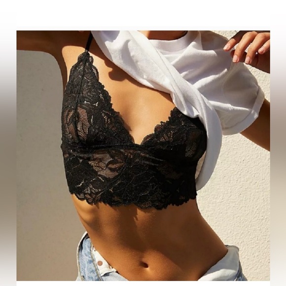 FREE PEOPLE NWT LACE LONGLINE BRALETTE - Picture 4 of 7